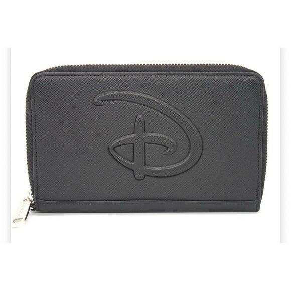 ⭐️Disney Buckle down  Wallet,Rectangle Zip Around,Signature D Logo, Black - Picture 2 of 11